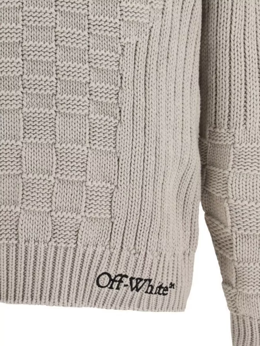 Off-White Ribbed Cotton Sweater