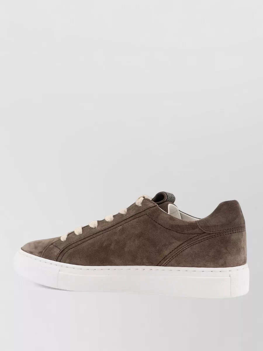 Brunello Cucinelli Suede Leather Low-Top Sneakers