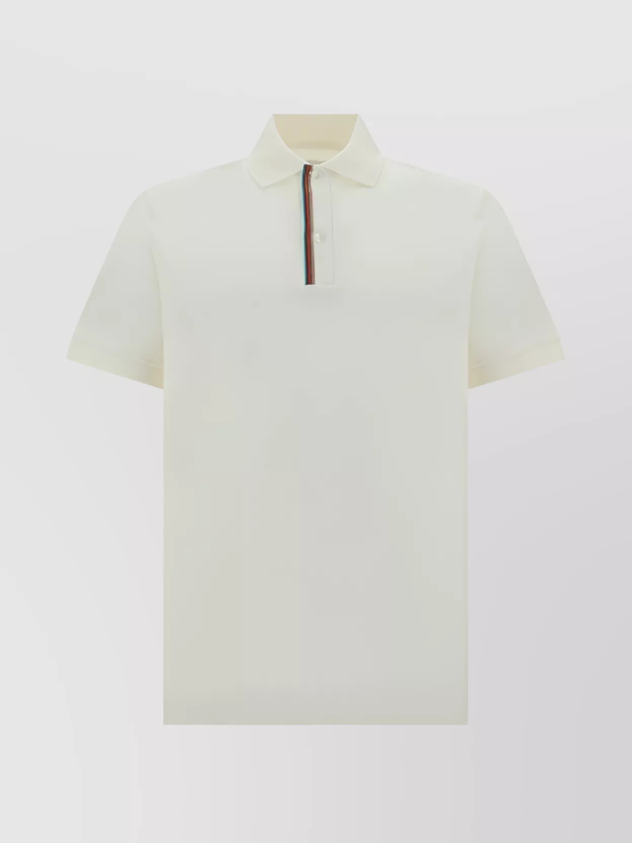 Shop Paul Smith Front Buttoned Cotton Polo Shirt With Striped Trim