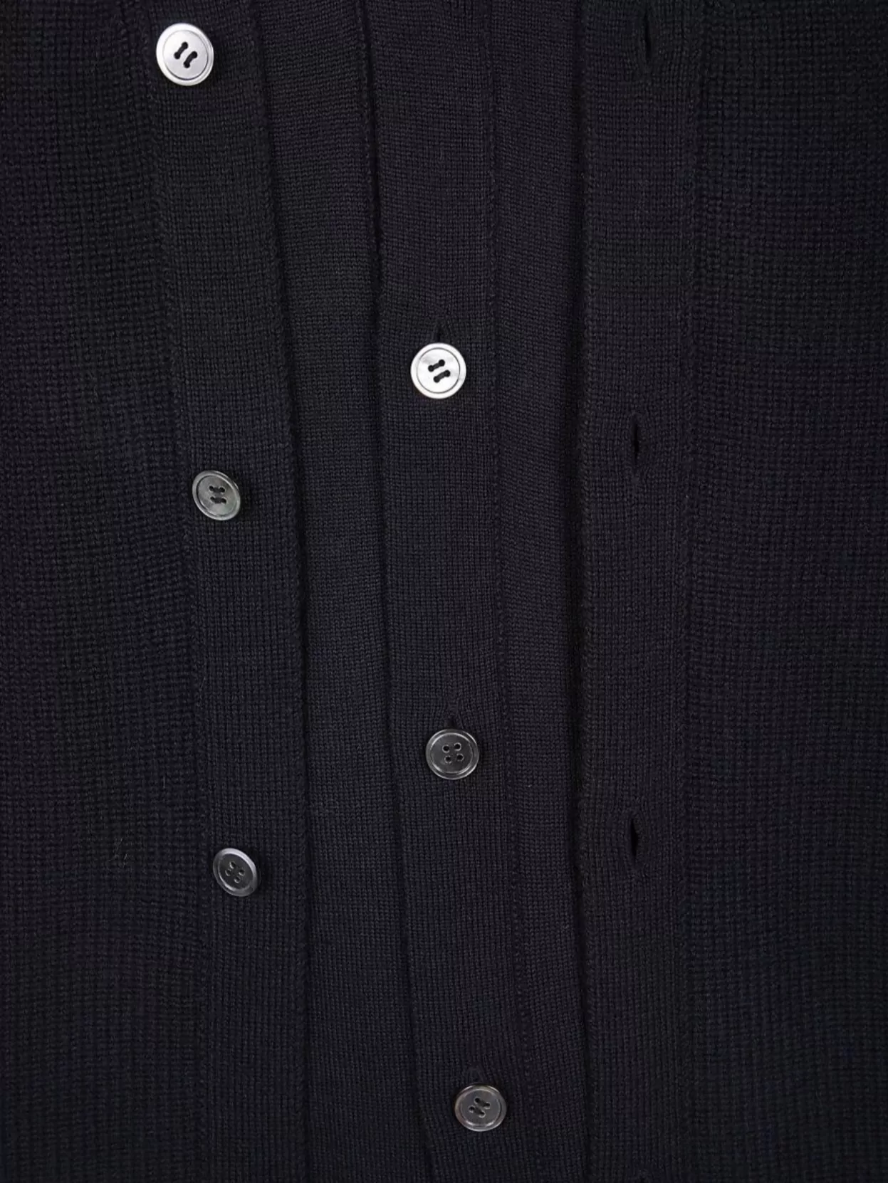 Comme Des Garçons Long Sleeve V Neck Ribbed Cardigan