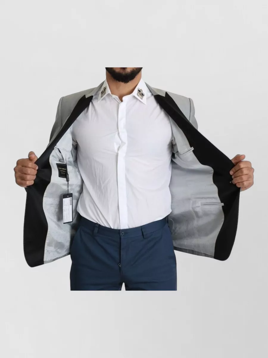 Dolce&Gabbana Virgin Wool Silk Single-Breasted Blazer