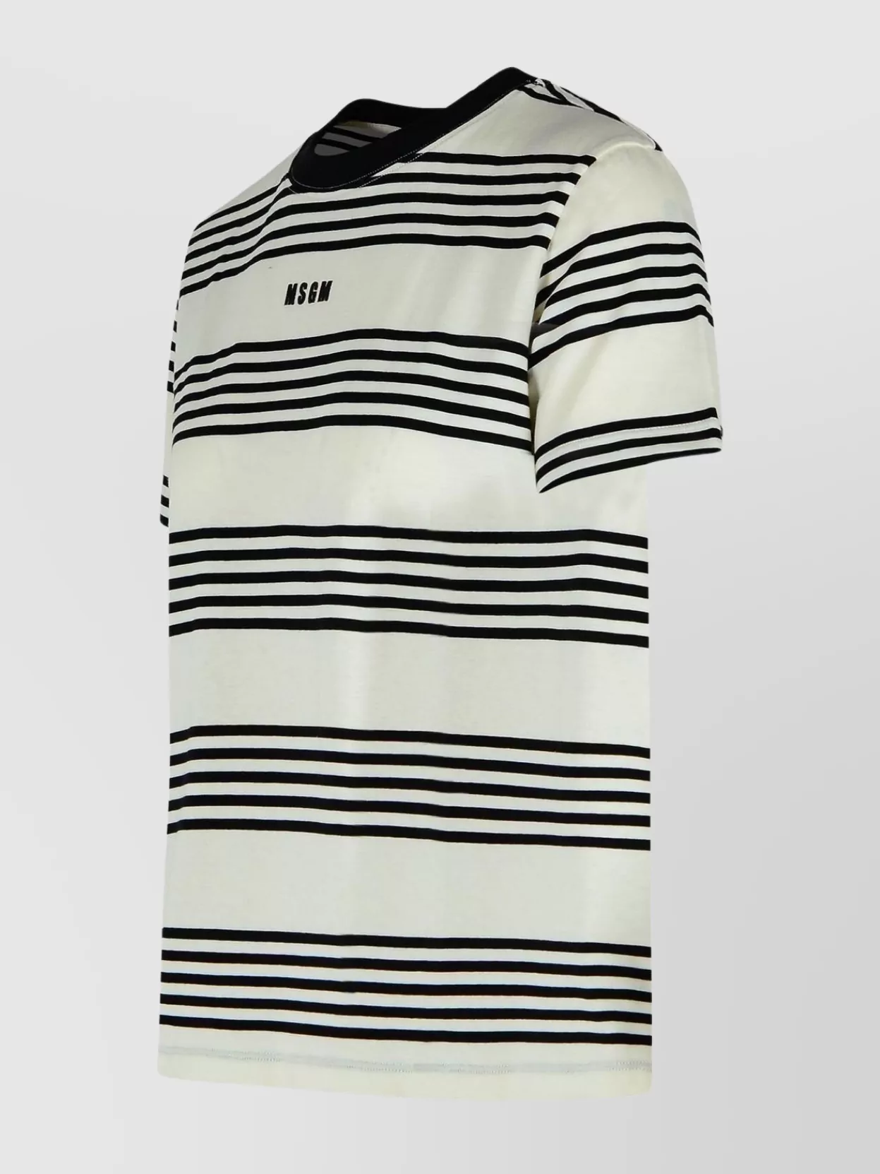 Msgm Cotton Striped Crew Neck Short Sleeve