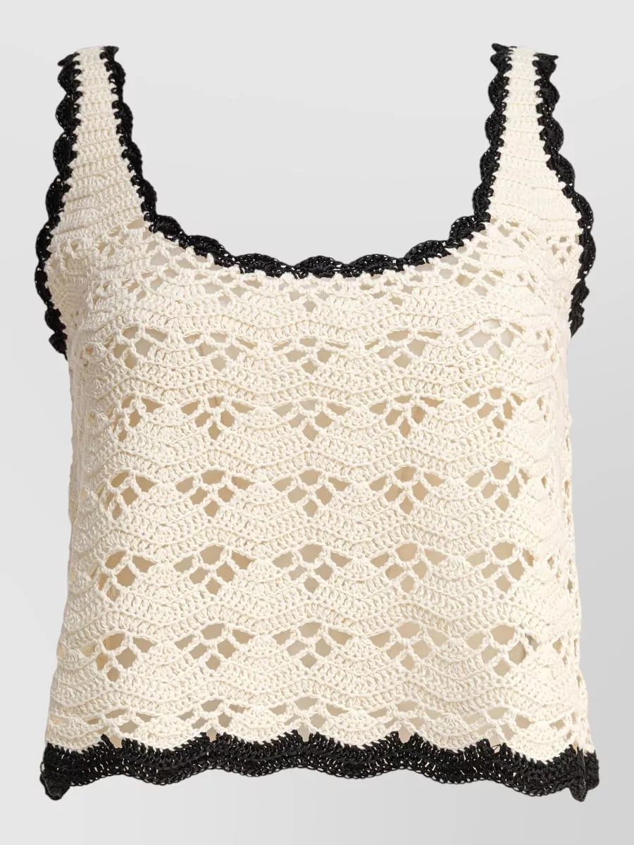 Zimmermann Crochet Scallop Trim Tank Top