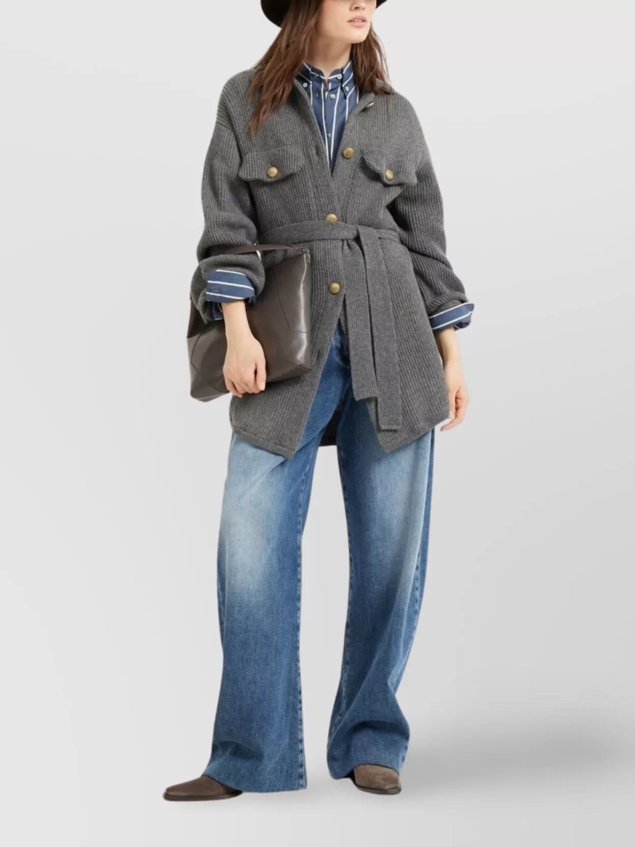 Brunello Cucinelli Wool And Cashmere Belted Cardigan