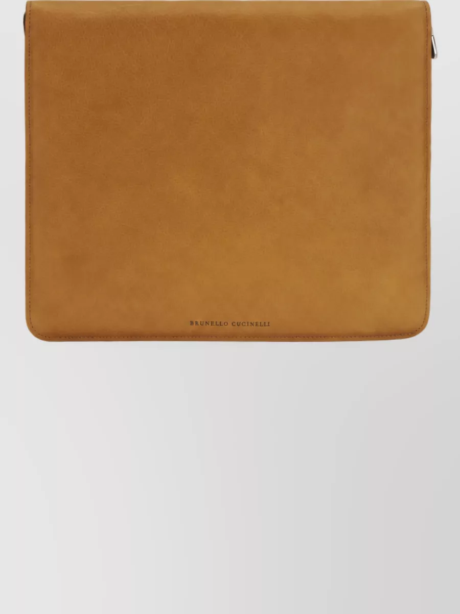 Brunello Cucinelli leather laptop case