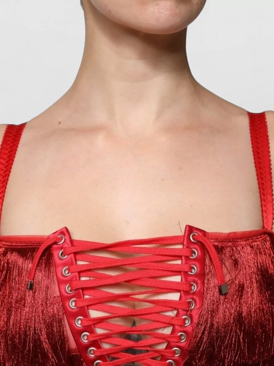 Dolce&Gabbana Silk Lace Tassel Sleeveless Mini Dress