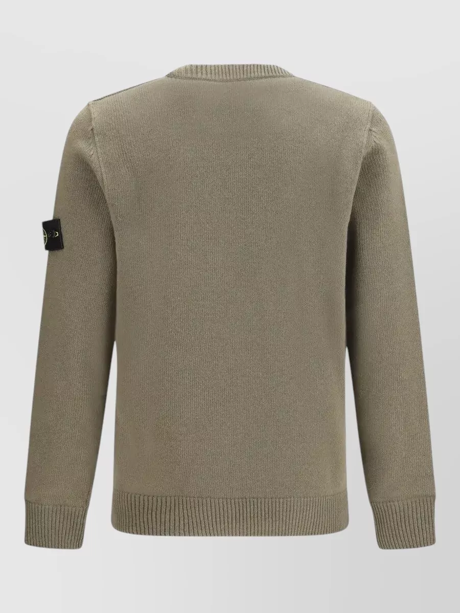 Stone Island Ribbed Crewneck Wool Jumper