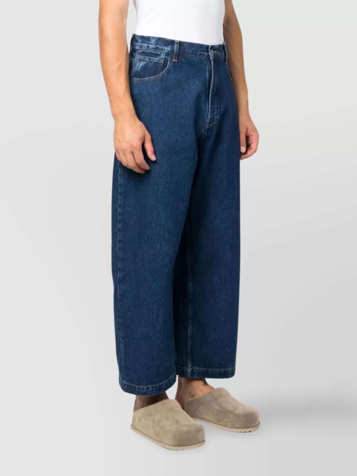 Studio Nicholson Cropped Wide Leg Denim Trousers