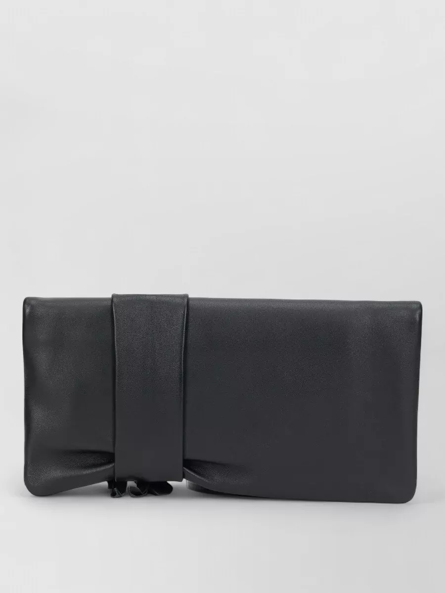 Jimmy Choo Leather Floral-Detail Clutch Bag