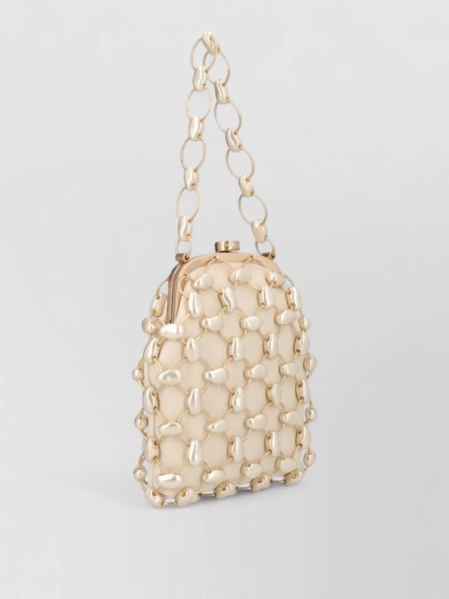 Cult Gaia Lamb Leather Clutch Bag