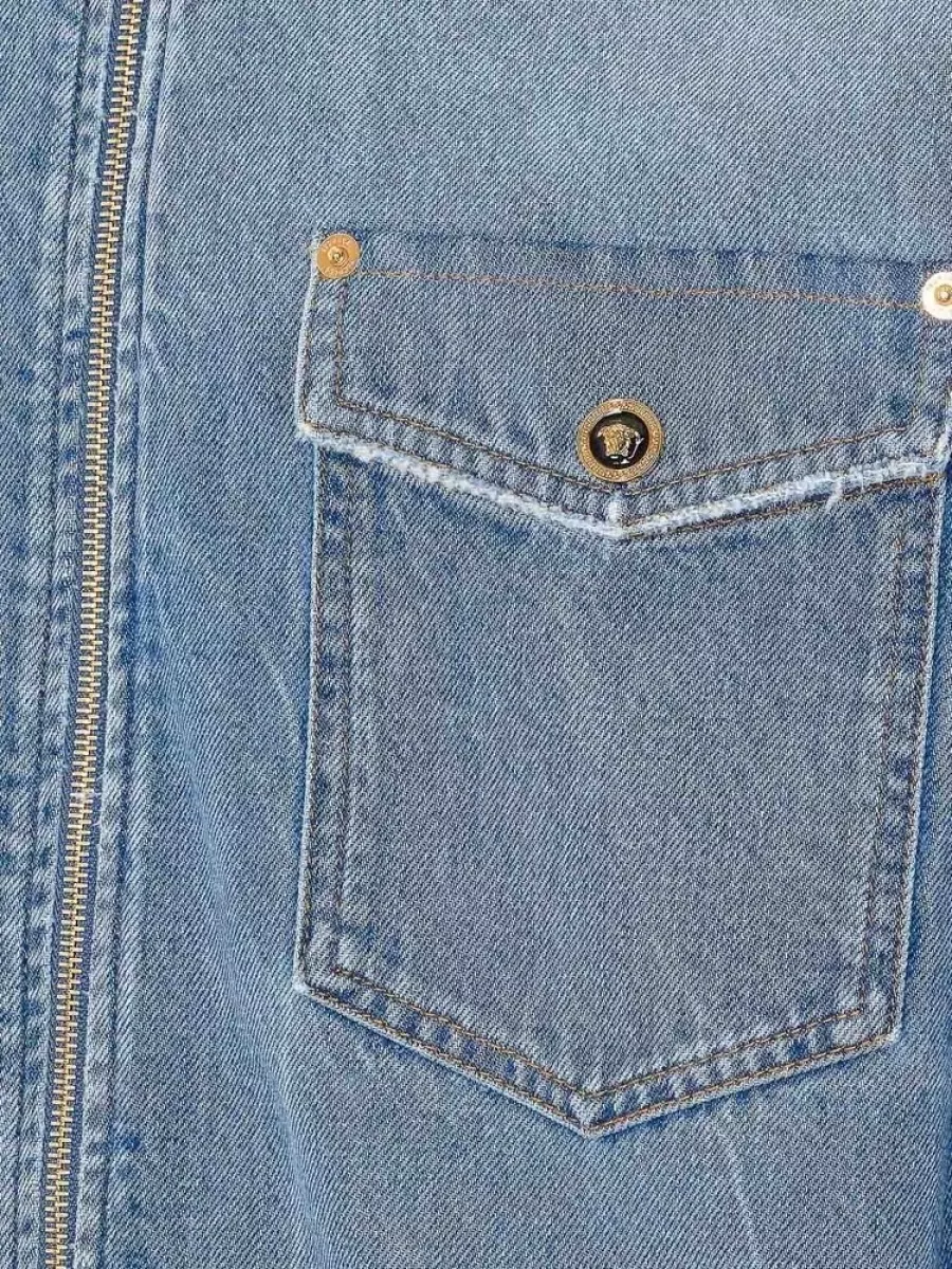 Versace Denim Zipped Shirt