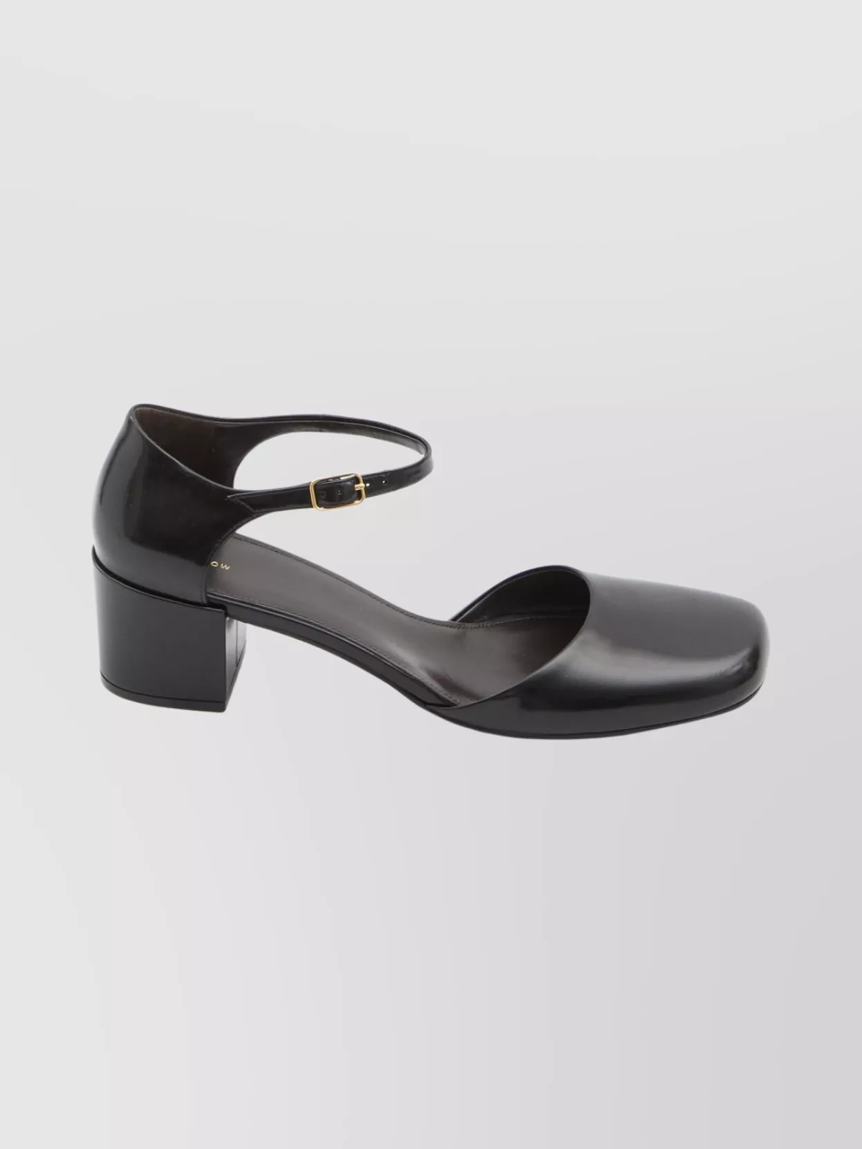 The Row Chunky Heel Square Toe Pumps In Black