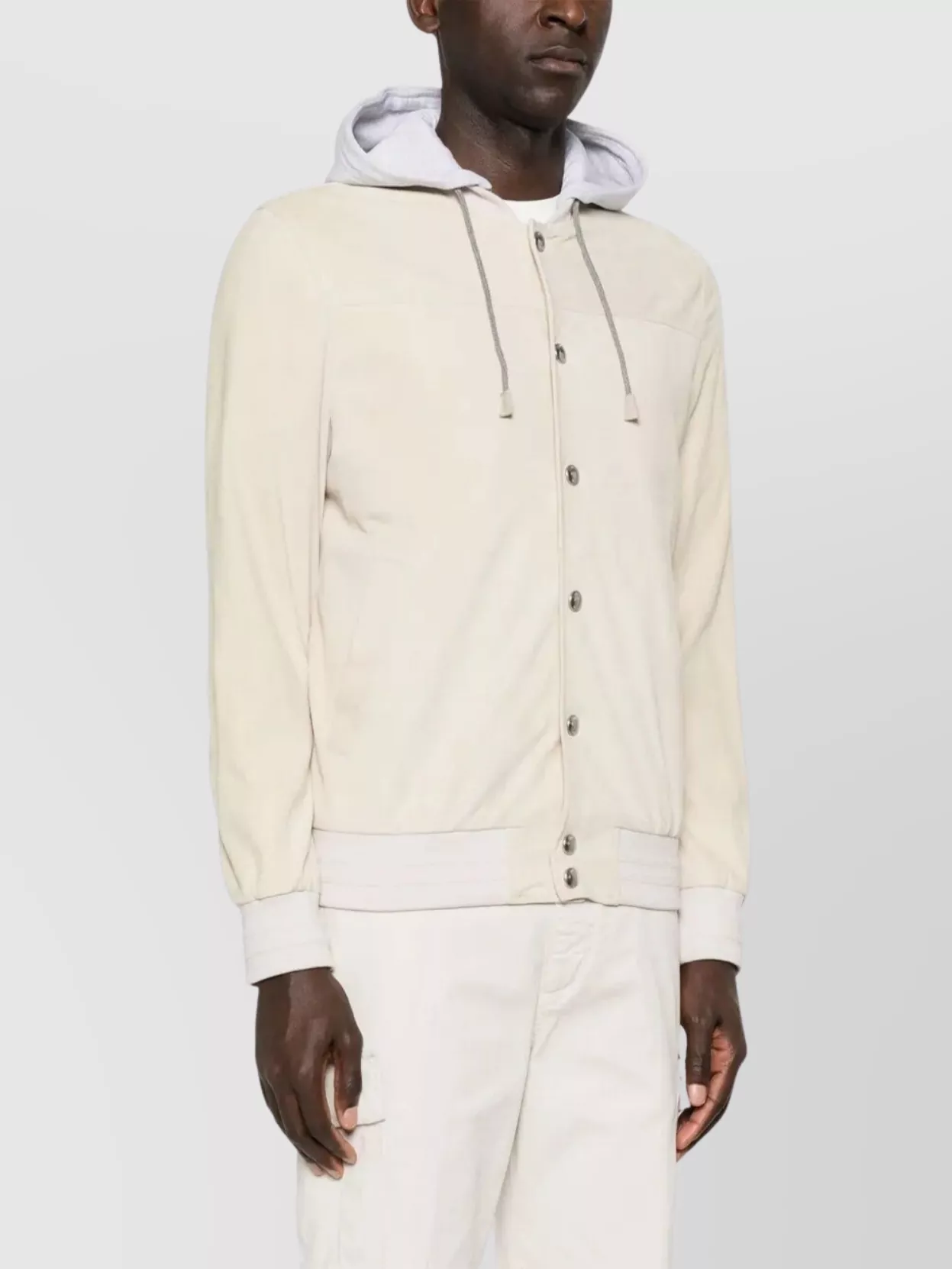ELEVENTY AUTOMATIC BUTTON HOODED BOMBER JACKET