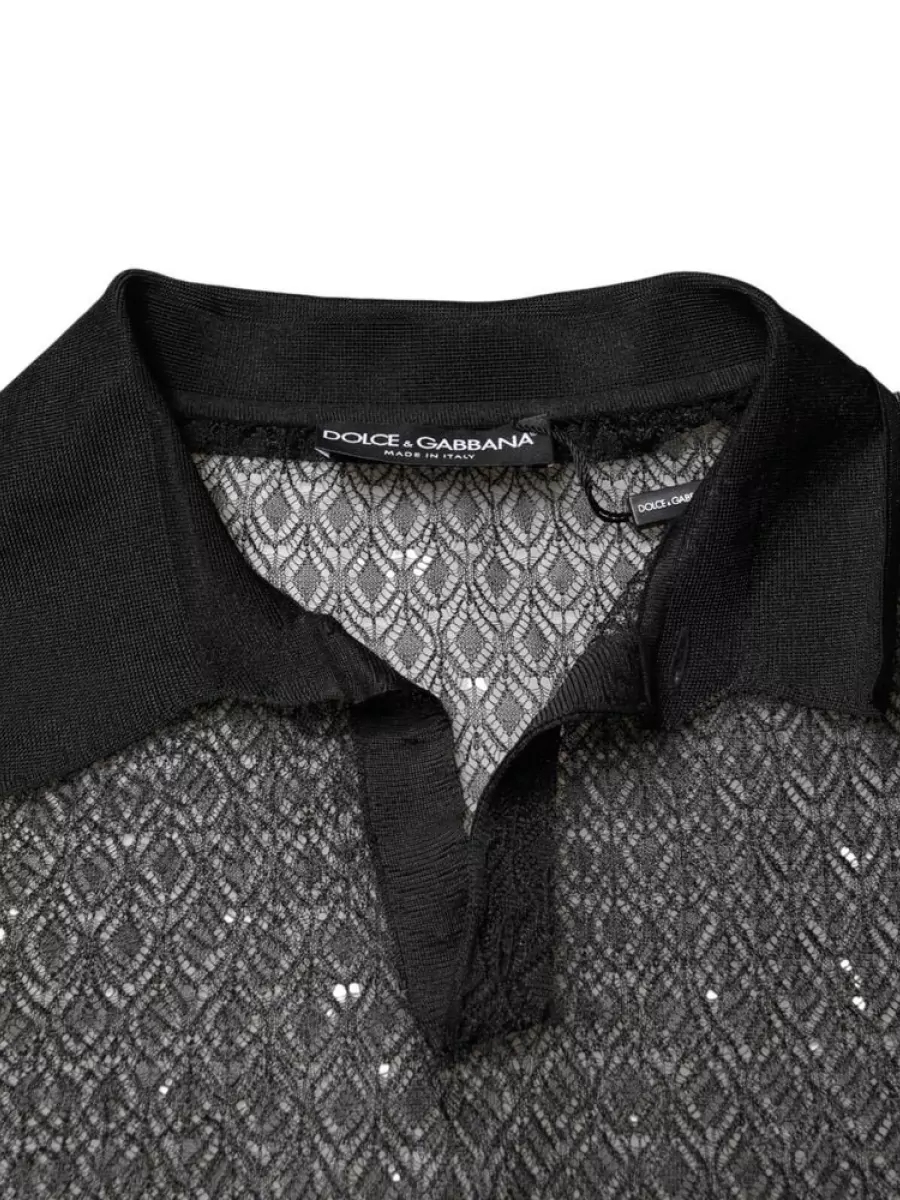 Dolce&Gabbana Sheer Short-Sleeve Polo Shirt