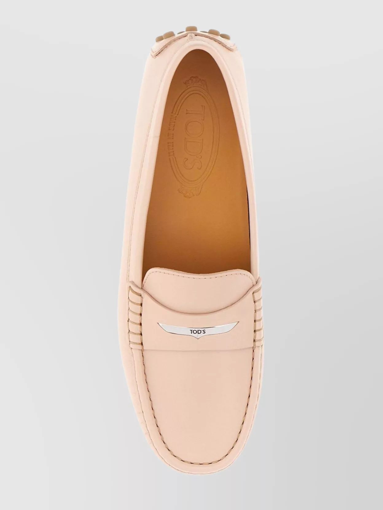 Tod's Leather Loafers With Metal Logo Plate