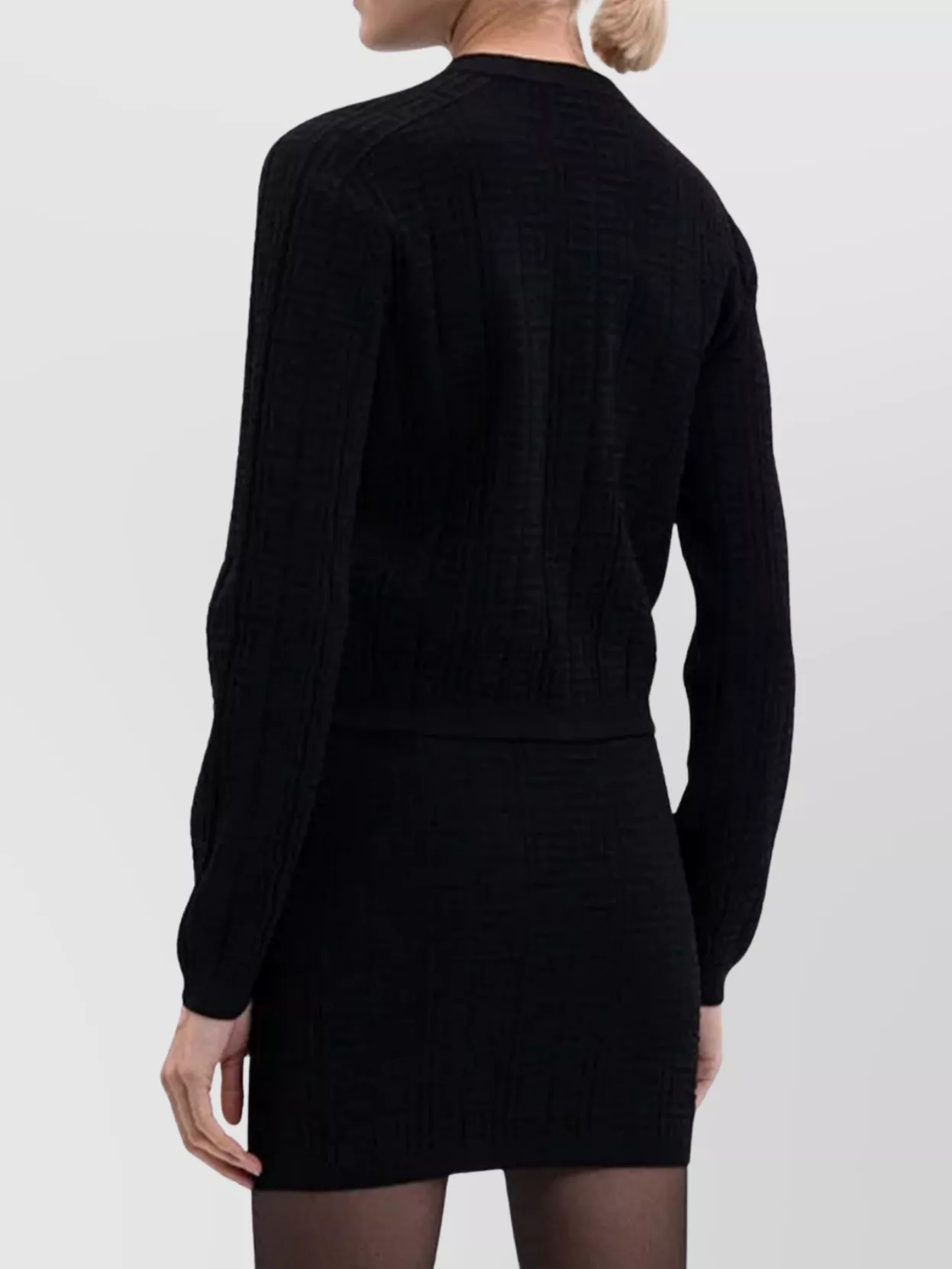 Balmain V-Neck Textured Knit Cardigan