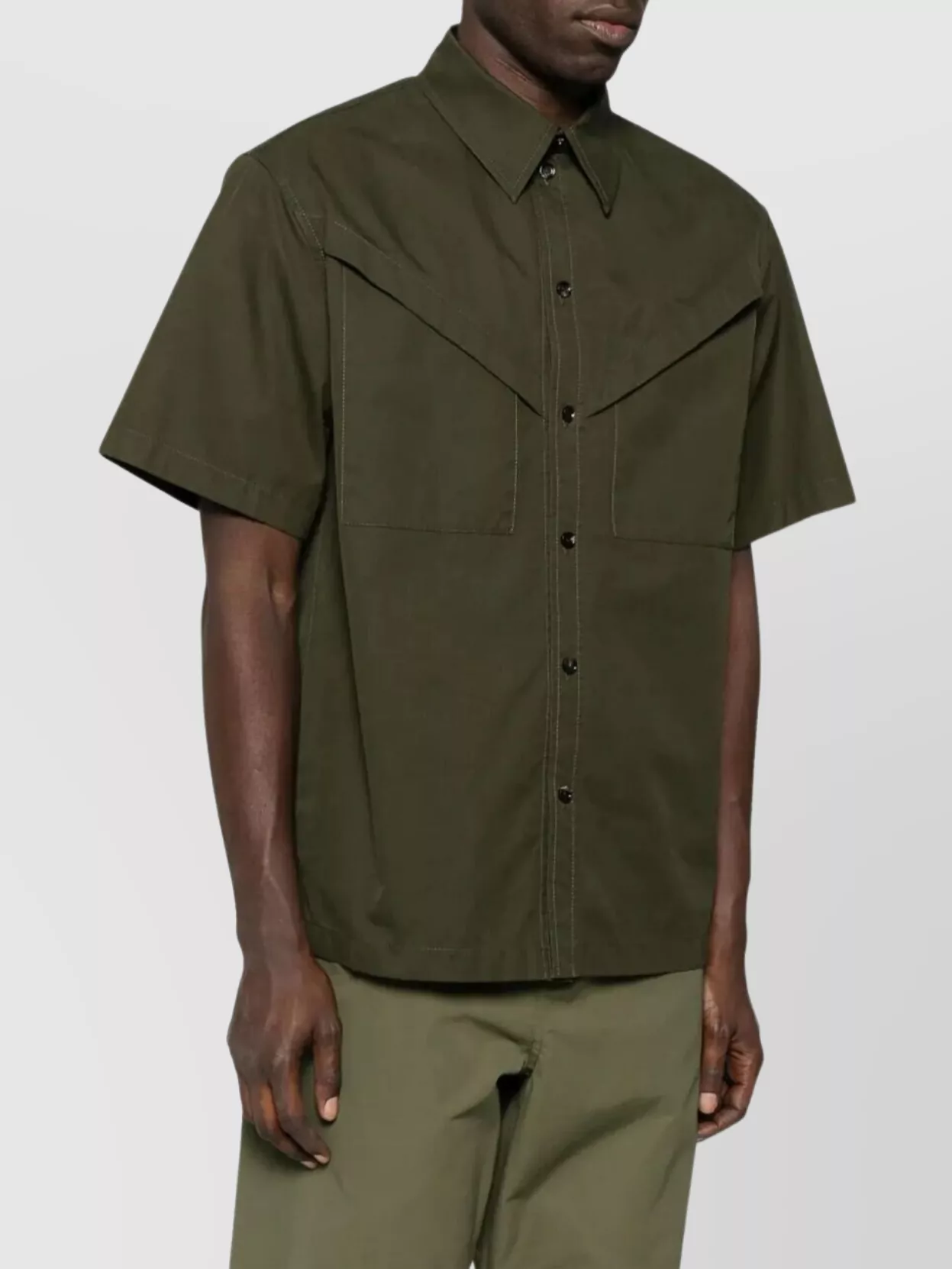 Bottega Veneta Light Cotton Twill Short Sleeved Shirt
