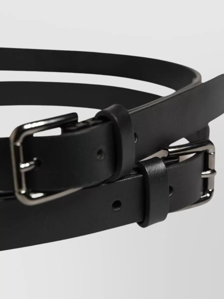 Dolce&Gabbana Leather Double Strap Belt
