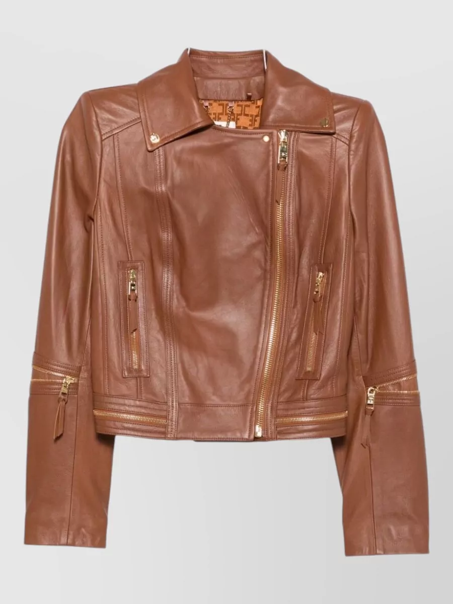 Elisabetta Franchi leather biker jacket