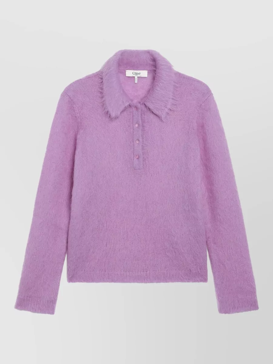 Chloé wool-blend slim-fit polo jumper