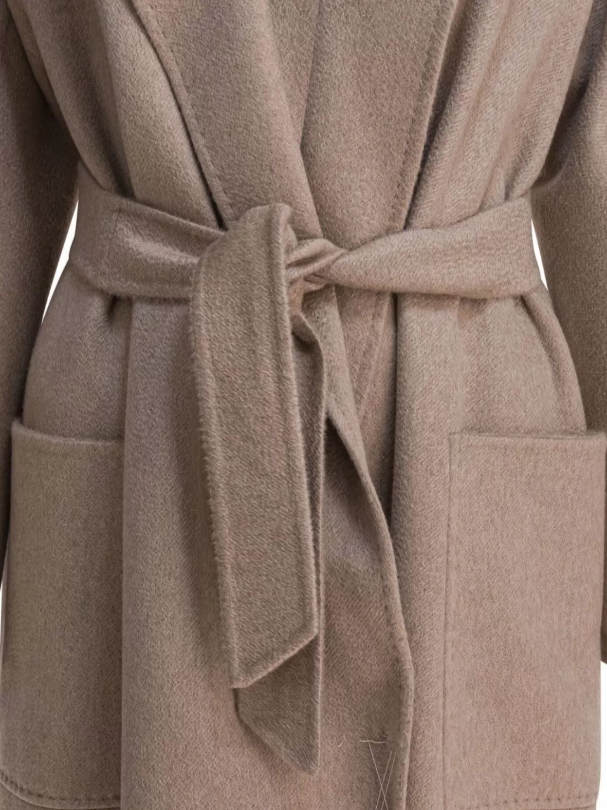 Max Mara Waist Belted Long Sleeves Front Pockets Lapels In Gray
