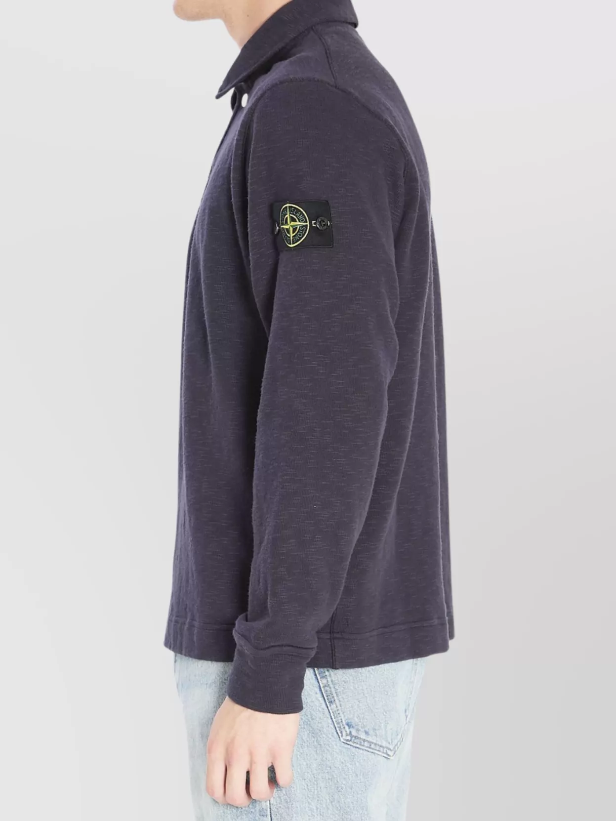 Stone Island Polo Shirt With Long Sleeves And Badge