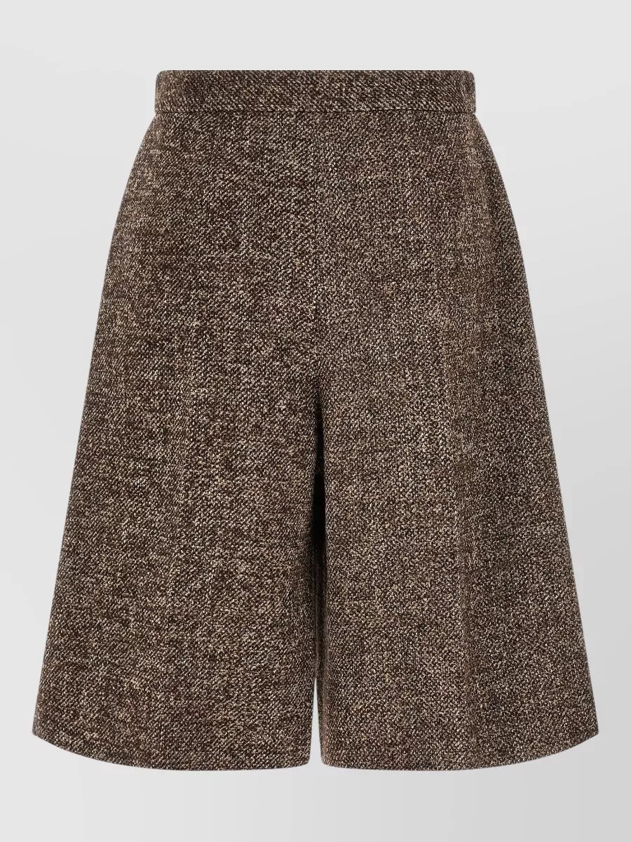 Agnona wool silk high-rise wide-leg bermuda shorts