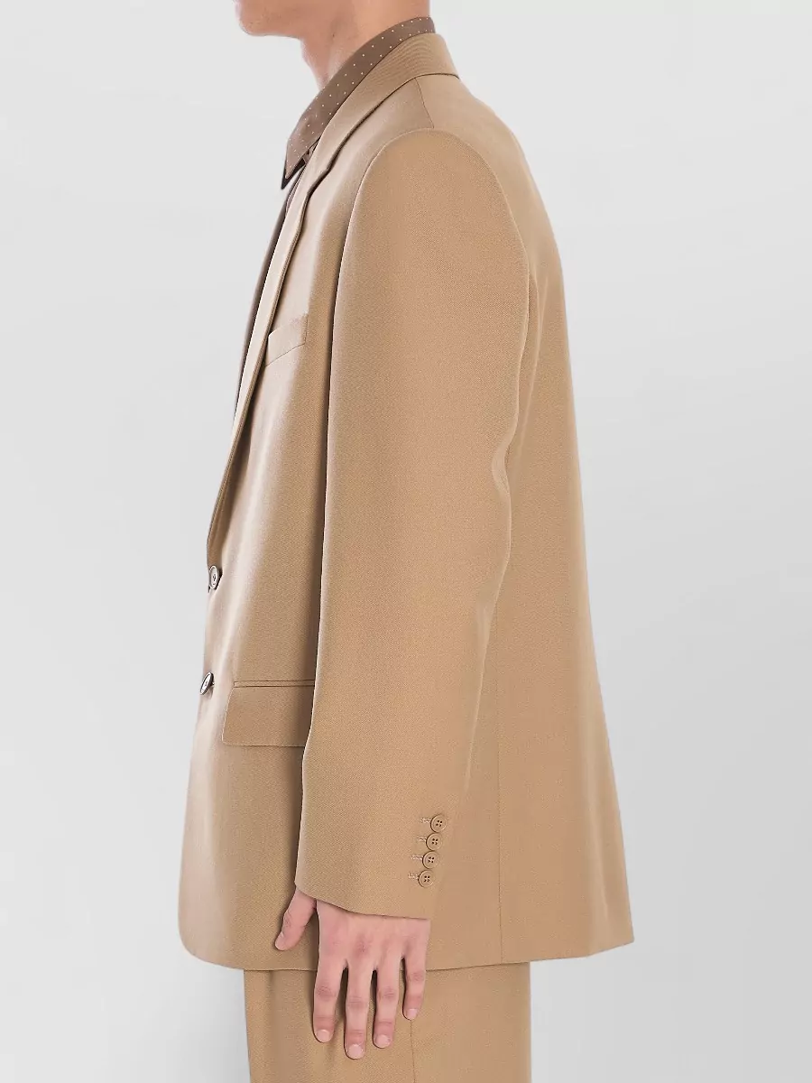 Saint Laurent Single Breasted Wool Jacket Notch Lapel