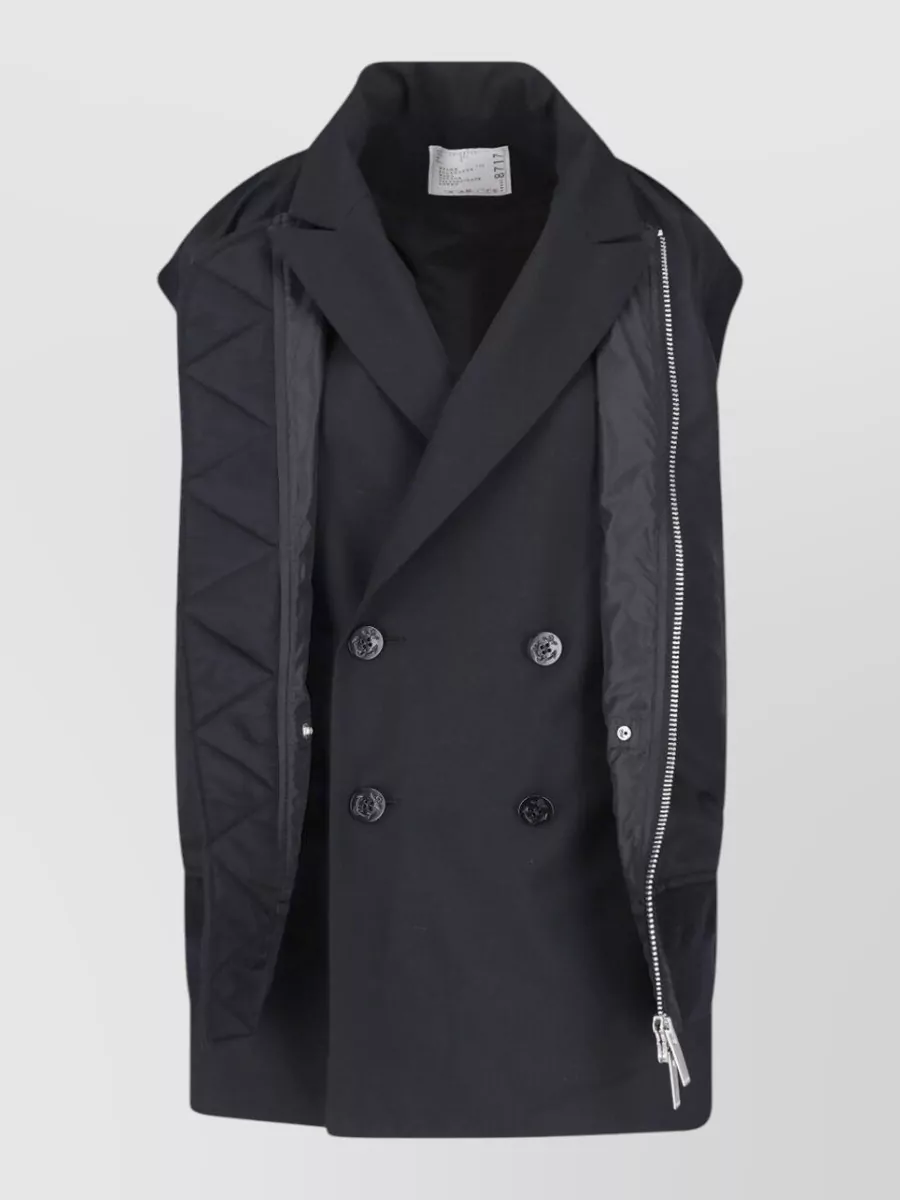 Sacai Nylon double breasted coat