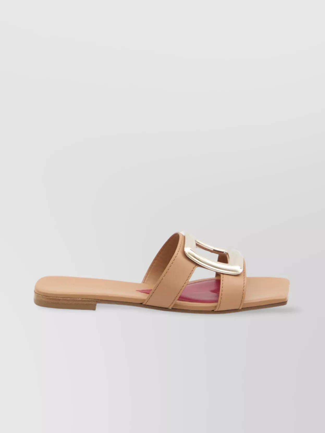 Roger Vivier Square Buckle Leather Slides
