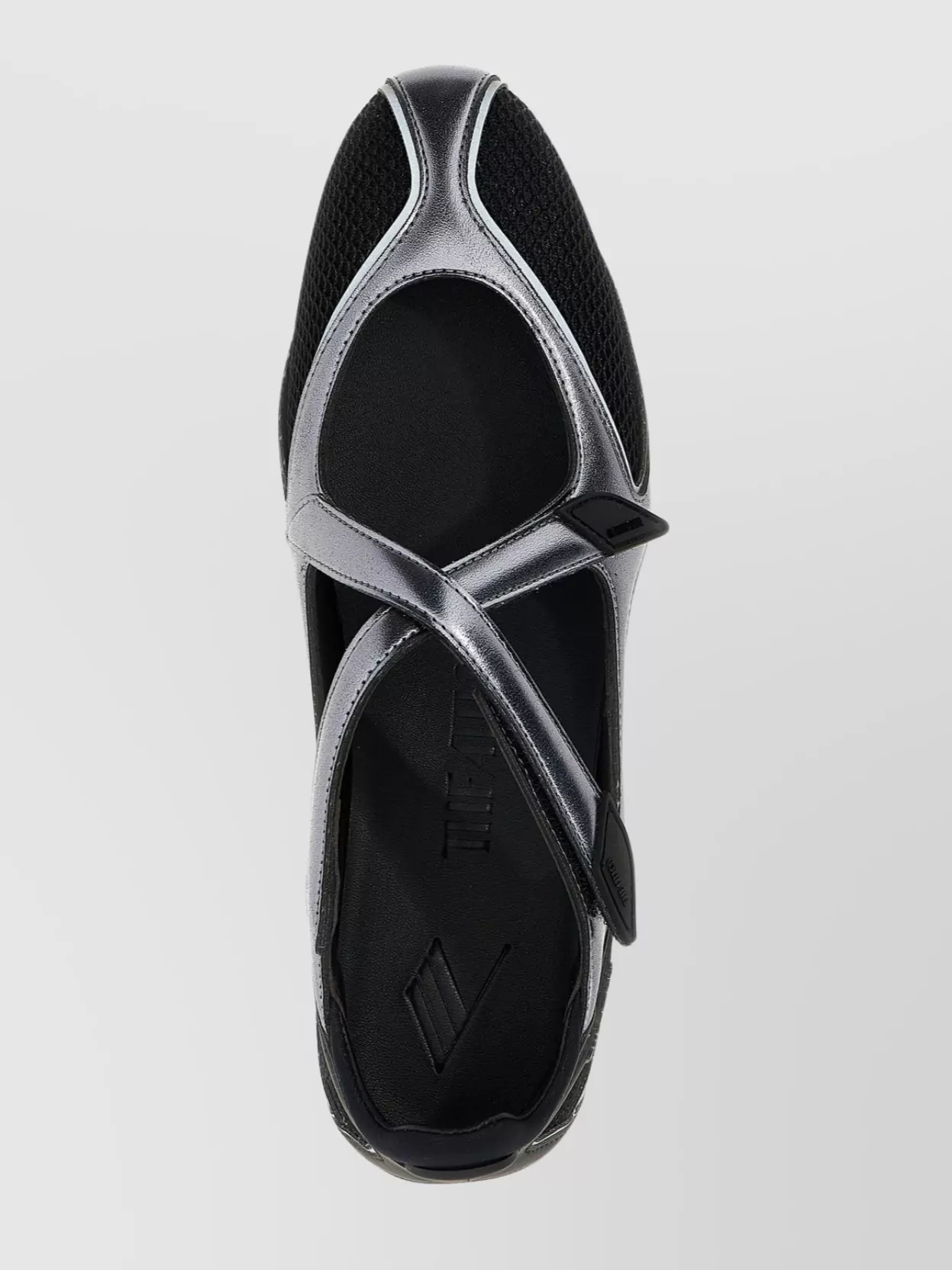 Attico Floor 01 Mesh And Leather Ballerinas Flat In Black