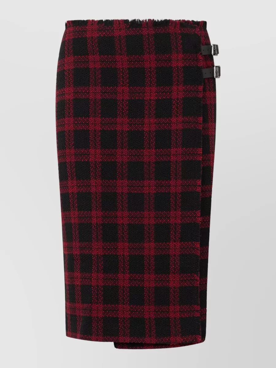 Pinko Checked Midi Pencil Skirt