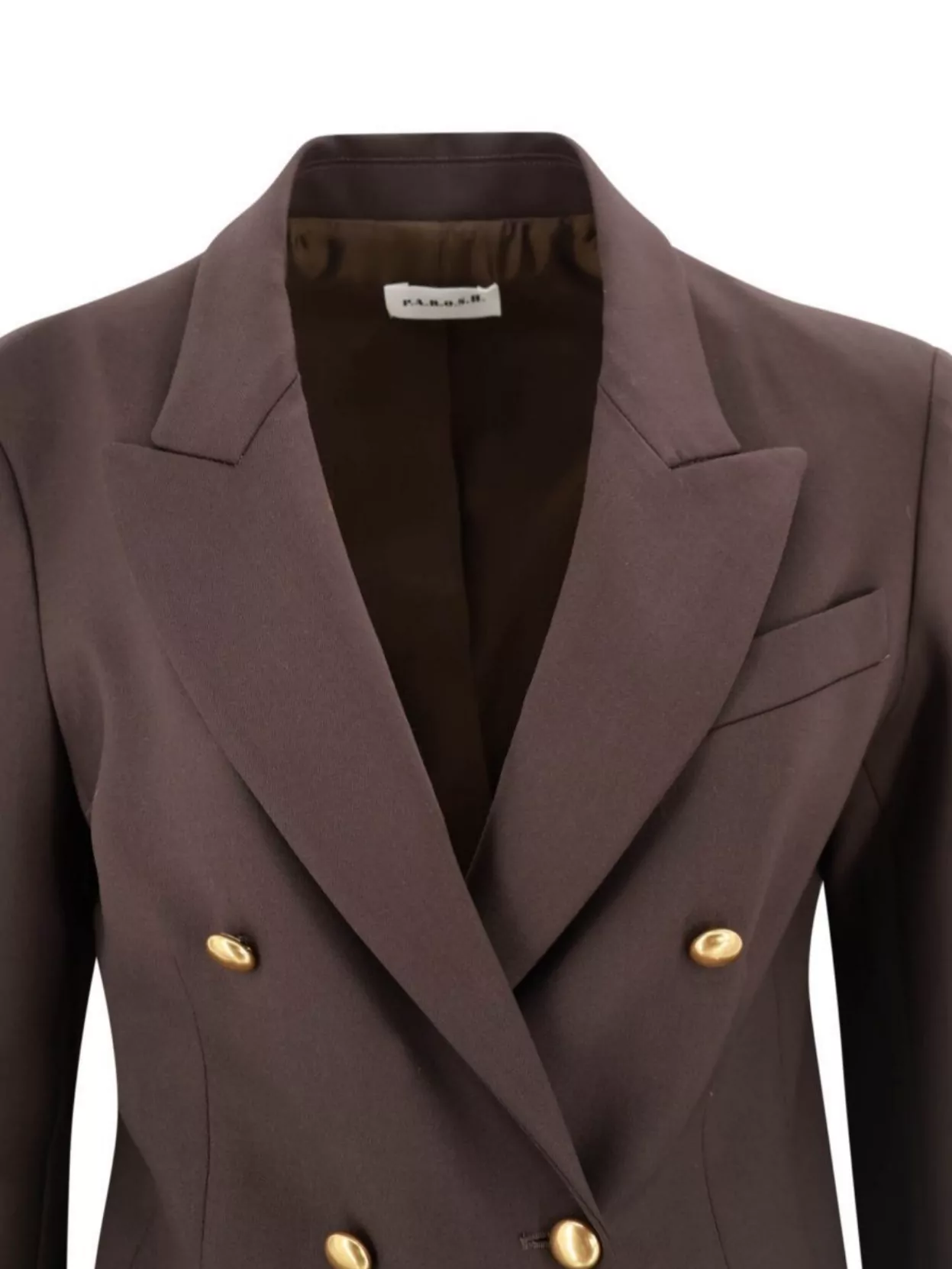 Parosh Double-Breasted Blazer Gold-Tone Buttons