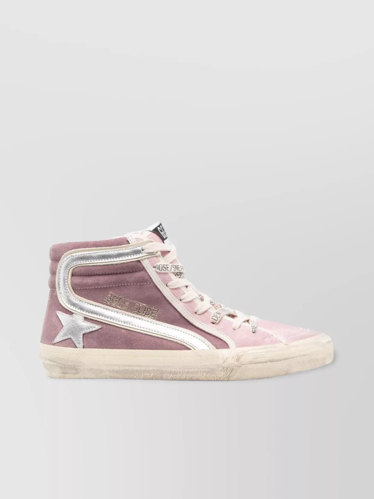 Golden Goose Signature Star Patch Leather Trim Sneakers