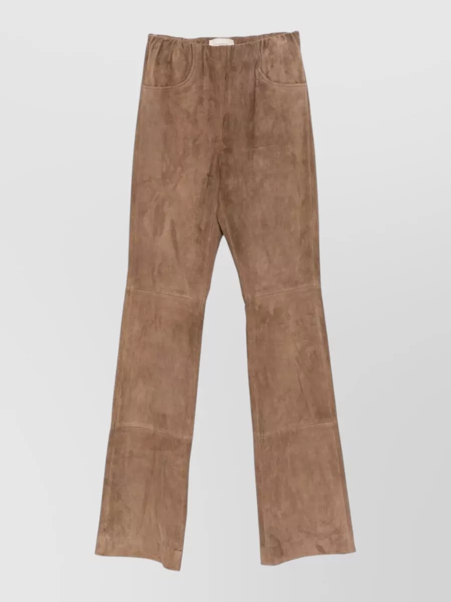 Via Masini 80 Leather Panelled Flared Trousers