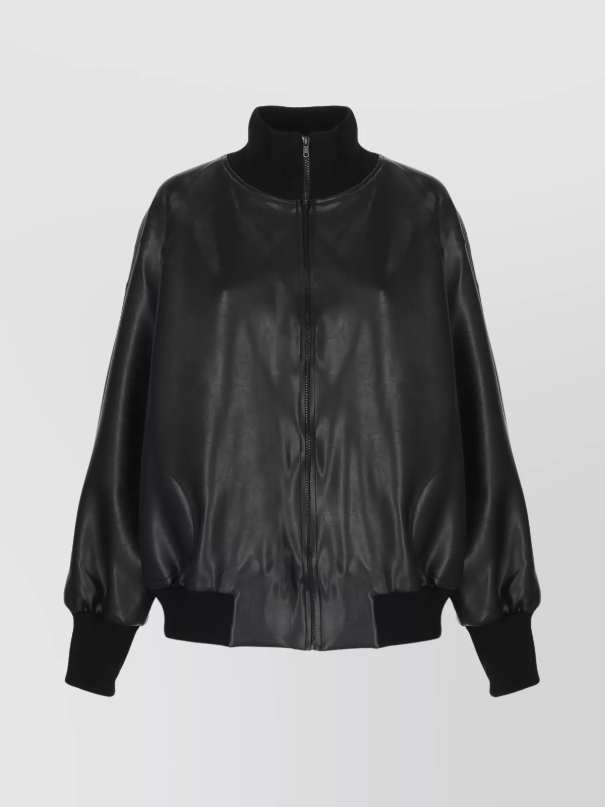 Norma Kamali Oversized Long Sleeve Synthetic Leather Jacket In Multi