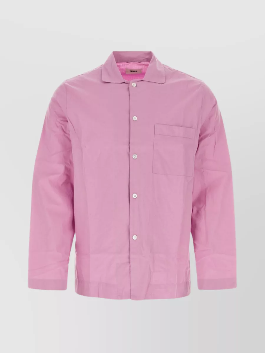 Shop Tekla Organic Cotton Sleep Shirt In Pink