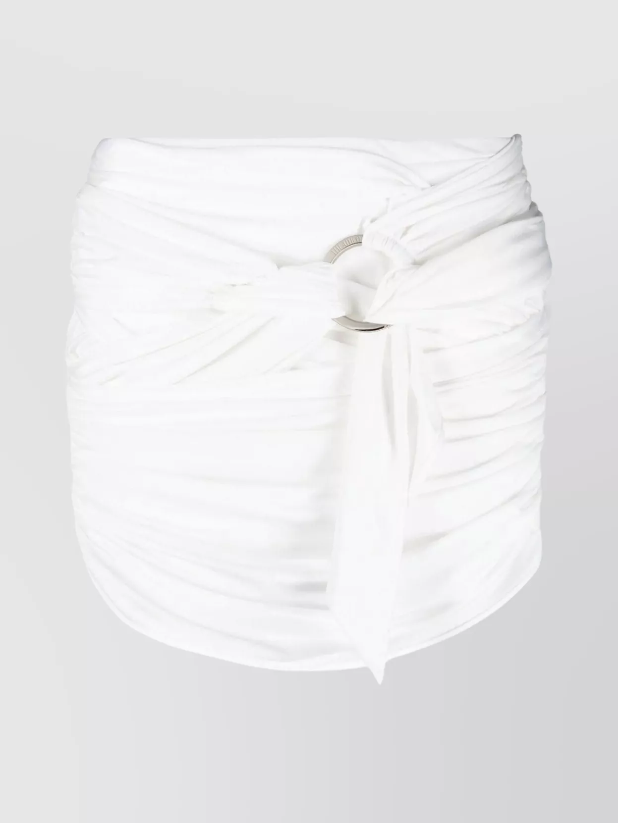 Shop Attico Draped Metallic Sleeve Tops In White