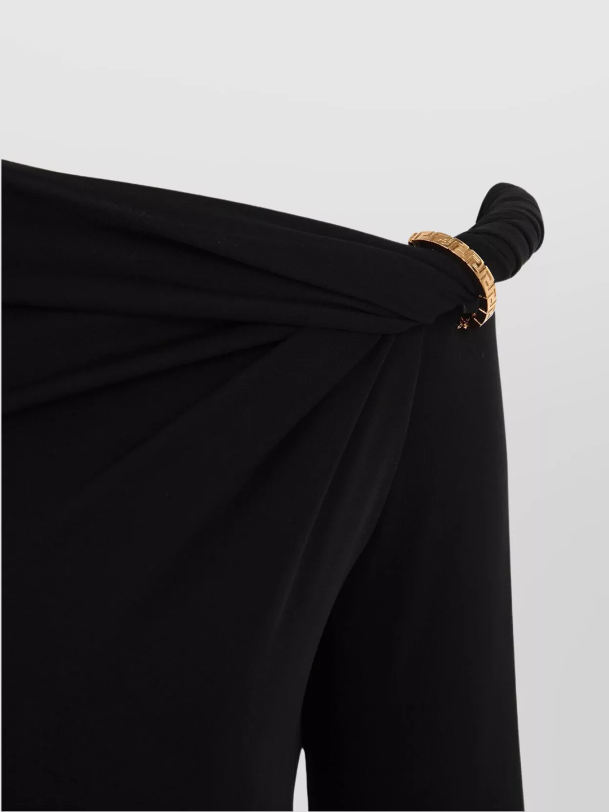Versace One Shoulder Maxi Dress With Gold Hardware