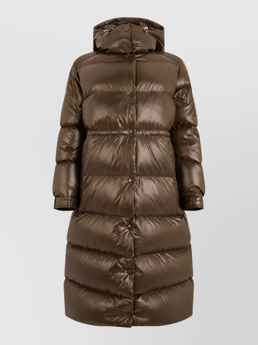 Moncler down double-breasted quilted puffer coat