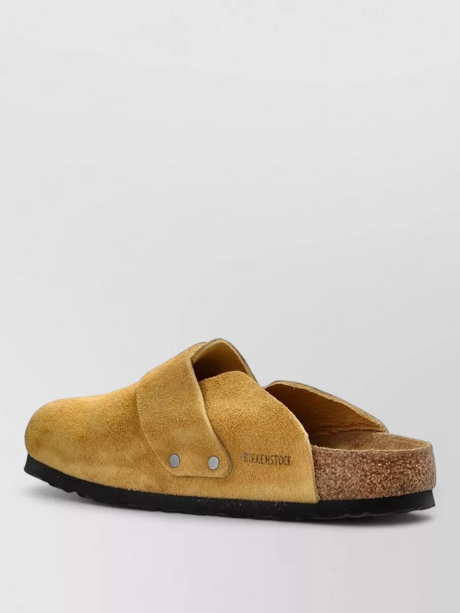 Birkenstock Suede Backless Slippers Round Toe Rubber Sole