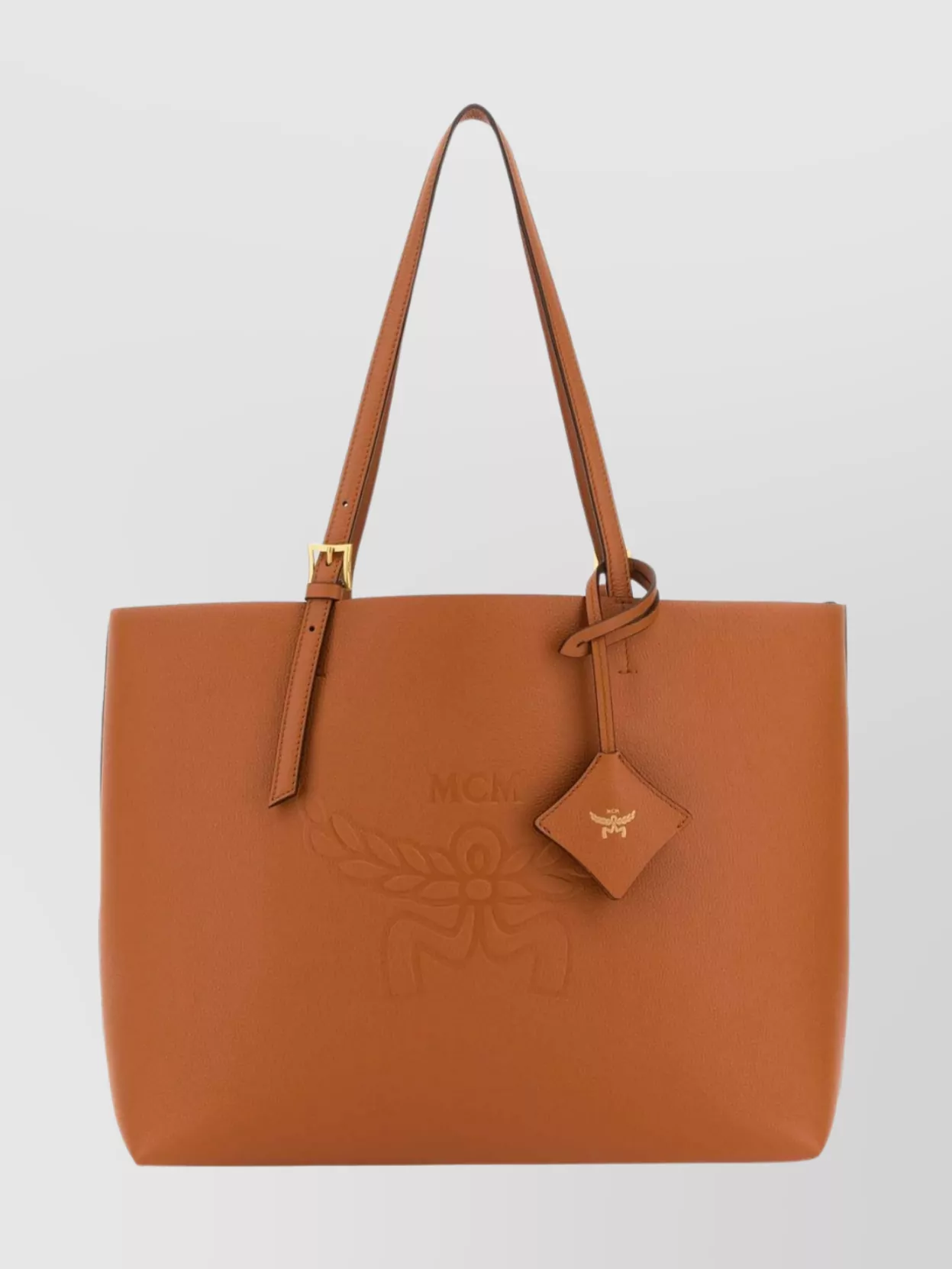 Shop Mcm Medium Himmel Shopping Bag With Top Handles And Charm