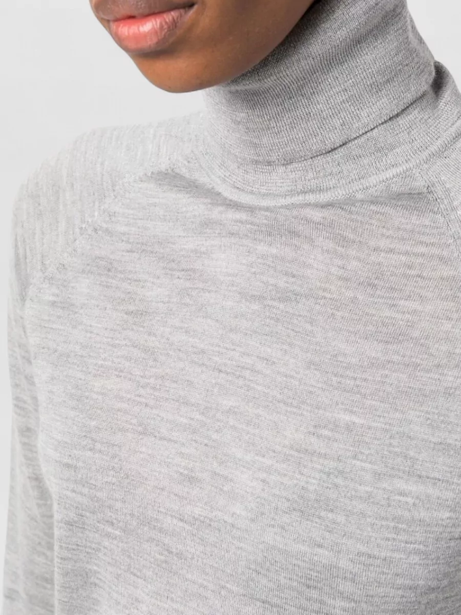 Armarium Wool Silk Cashmere Ribbed High Neck Jumper