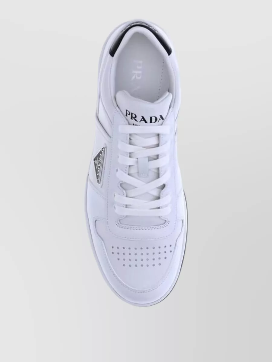 Prada Leather Lace-Up Sneakers