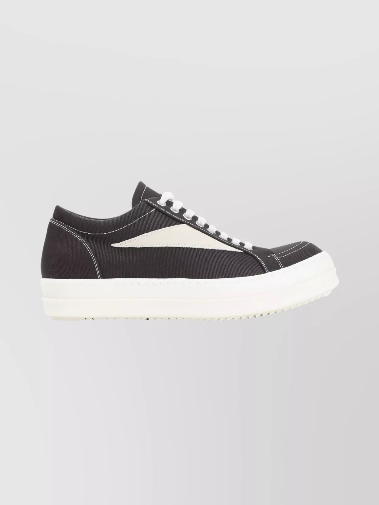 Rick Owens Drkshdw Low-Top Round Toe Sneakers With Contrast Stitching
