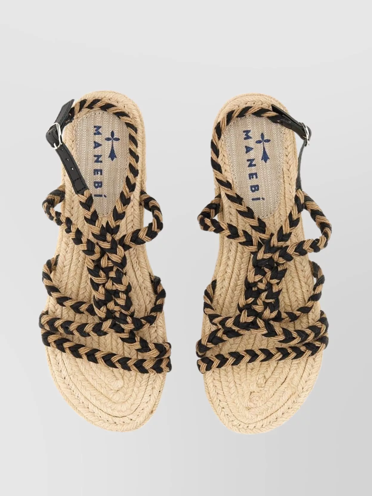 Manebi Braided Strap Flat Sole Sandals