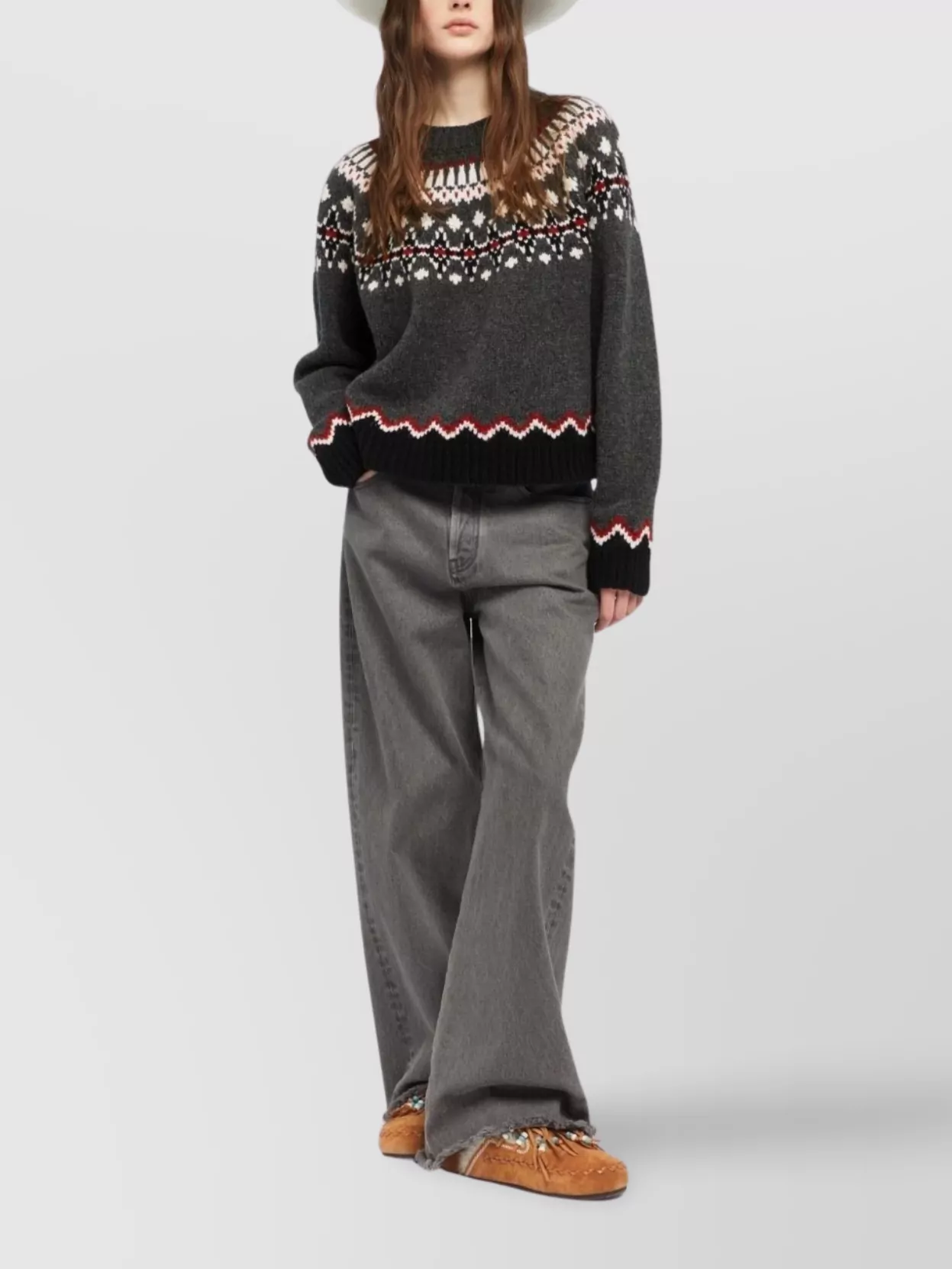 Alanui Sweet Winter Wool Crewneck Jumper In Gray