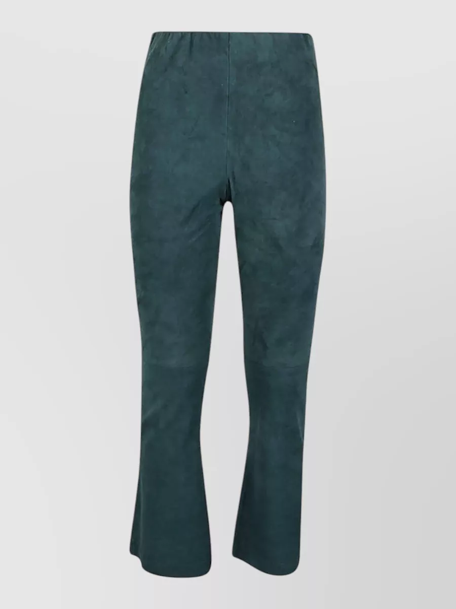 Via Masini 80 suede cropped flared trousers