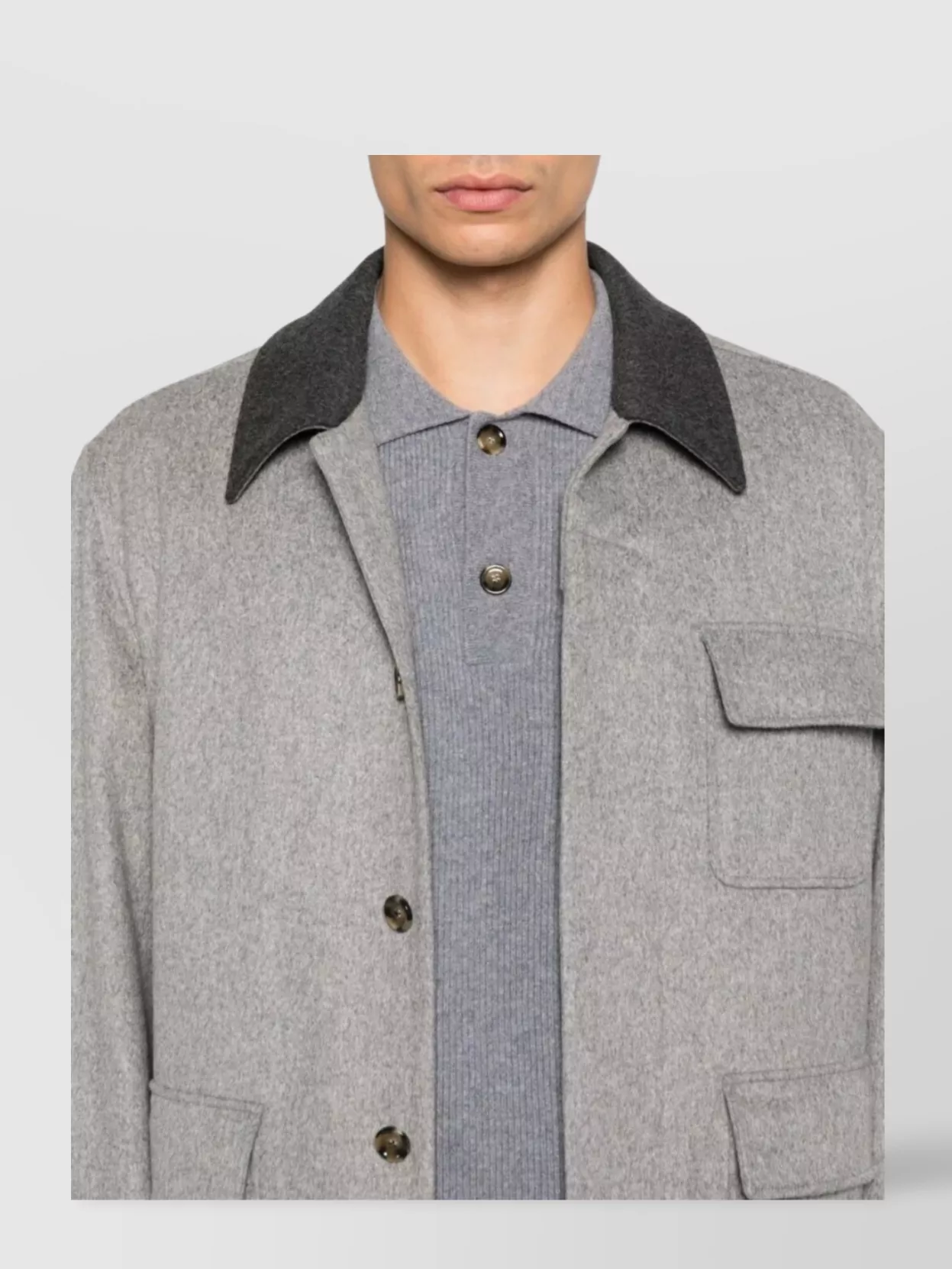Lardini Men's Wool Shirt Jacket