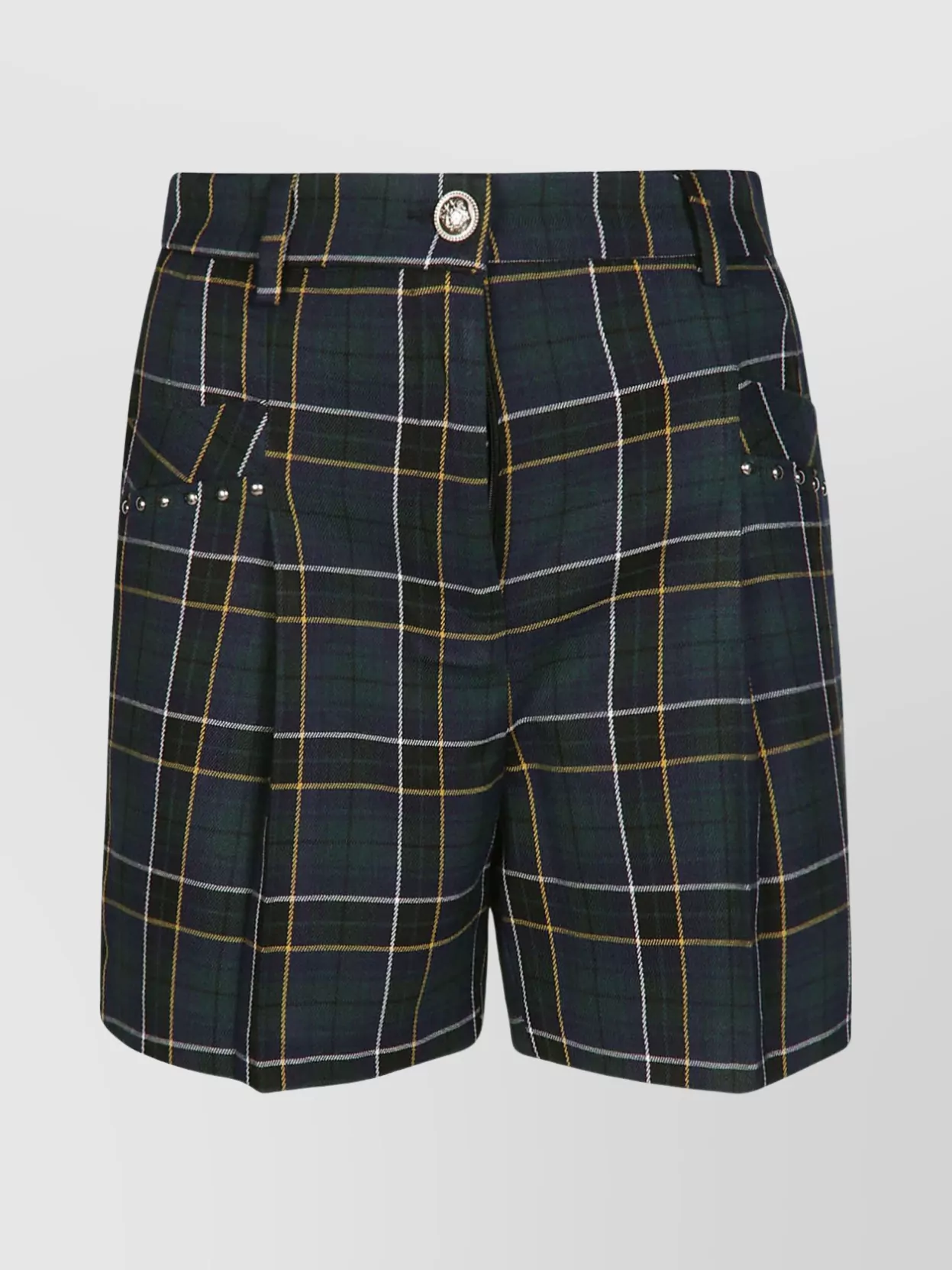 Shop Liu •jo Stud Detail Checkered Shorts